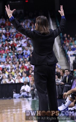 Joanne P. McCallie exhorts her Blue Devil defense -  - 