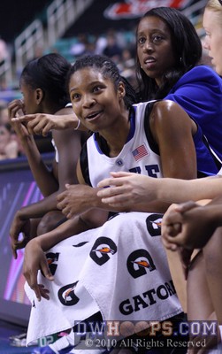 Keturah Jackson is incredulous at a call while assistant coach Samantha Williams has a more stoic reaction -  - 
