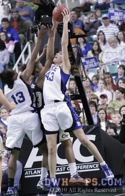 Allison Vernerey snags a key defensive rebound during a Duke run -  - 