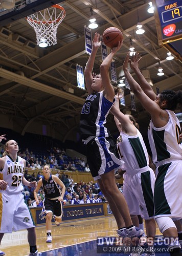 Allison Vernerey soars to the basket putting Duke up by eight -  - 