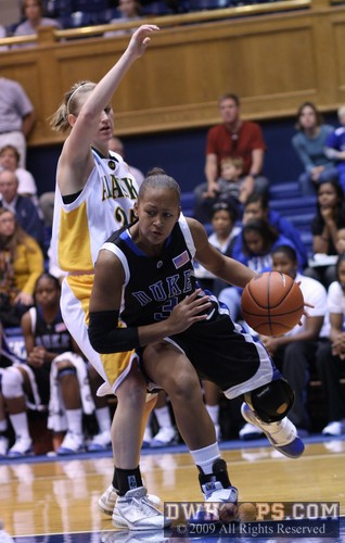 Shay Selby a bit out of control trying to find her way to the paint -  - 