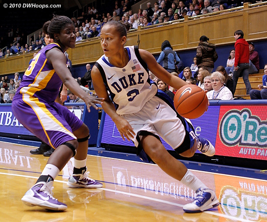 Shay Selby attempts to drive around Tabitha Makopondo.