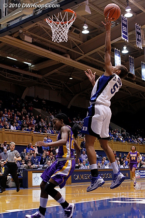 Jasmine Thomas with the elegant lay-in.