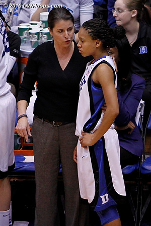 Coach McCallie with some advice for Chloe Wells
