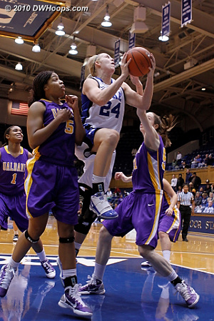 Kathleen Scheer drives to the goal.
