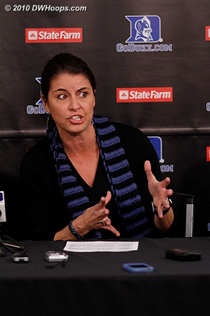 Animated Coach P in the media room after the win over Albany.