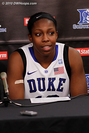 Chelsea Gray in the media room after a 15 point and 5 steal outing vs. Albany.