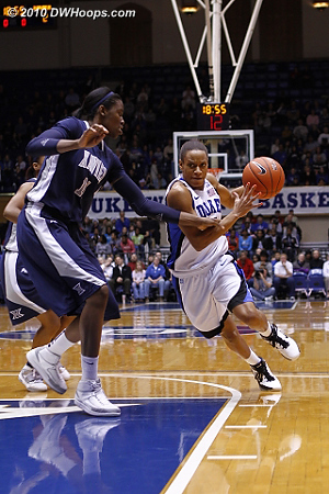 Jasmine Thomas drives on Amber Harris