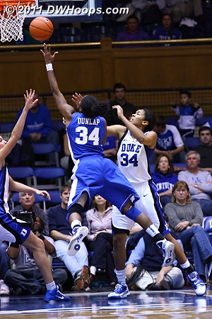 Krystal picked up her fourth foul and Dunlap tied the game from the line.  - Duke Tags: #34 Krystal Thomas 