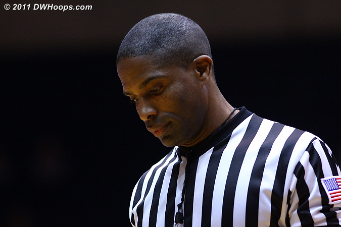 Referee Eric Brewton during a break in the action.  