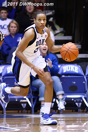 Jas not only got the block but also the rebound.  - Duke Tags: #5 Jasmine Thomas 