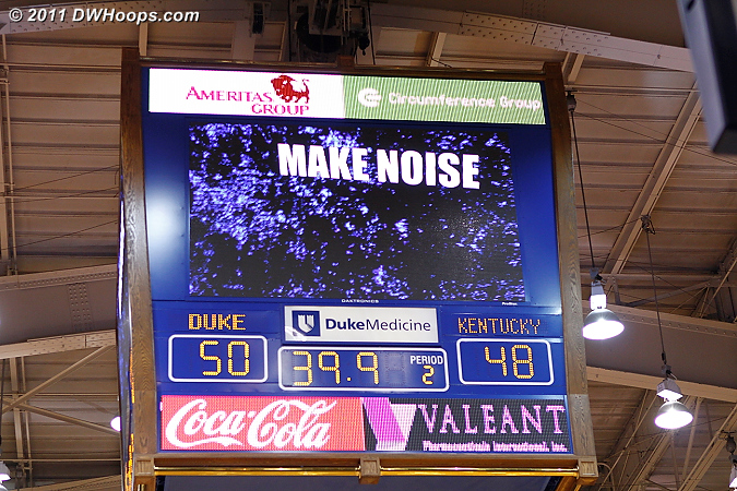 After a long review for the time (not the validity of the shot) Duke led by two.  