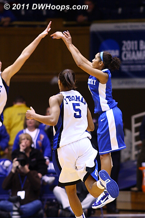 Keyla Snowden missed a quick three, but Kentucky got the rebound.  