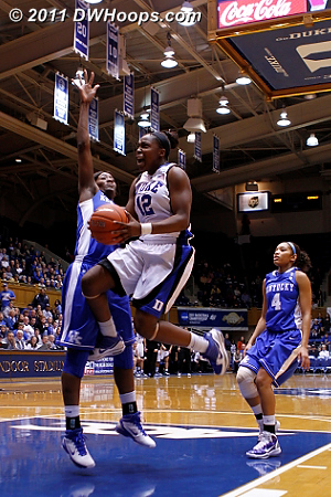 Chelsea Gray goes fiercely to the basket, missing a layup.  - Duke Tags: #12 Chelsea Gray 