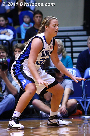 Tricia Liston looked much more comfortable on defense, she grabbed four boards in twelve meaningful minutes.  - Duke Tags: #32 Tricia Liston 