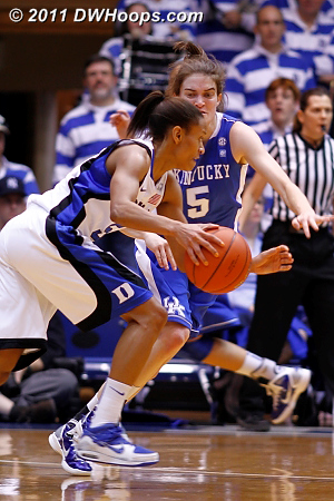 Jasmine Thomas drives on Carly Morrow