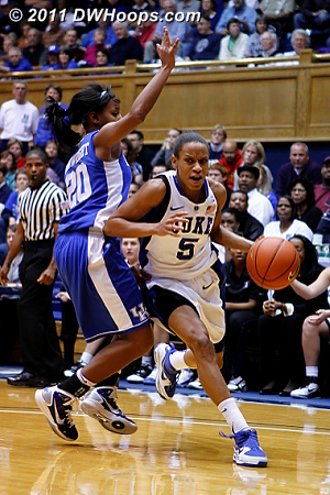 The intensity of Jasmine Thomas  - Duke Tags: #5 Jasmine Thomas 