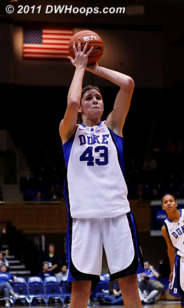Allison Vernerey made one of two free throws during Duke's field goal drought.  - Duke Tags: #43 Allison Vernerey 