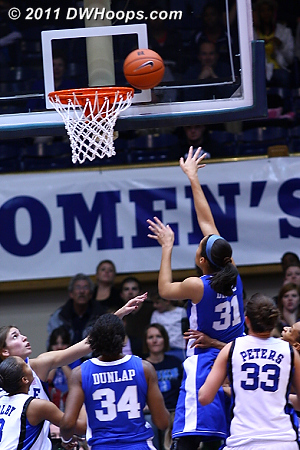 Center Samantha Drake was one of four Wildcats to score five first half points.  