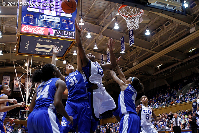Samantha Drake blocks Karima Christmas' layup  - Duke Tags: #13 Karima Christmas 