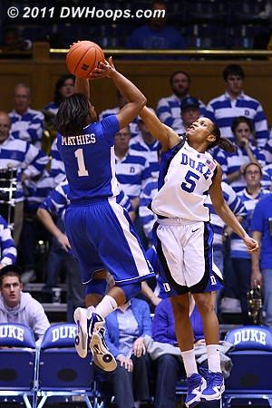 Jasmine Thomas rejects A'Dia Mathies.  - Duke Tags: #5 Jasmine Thomas 