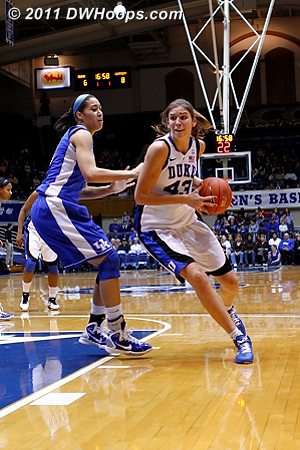 Allison Vernerey showed a new aggressiveness by driving and actively looking for her shot tonight.  - Duke Tags: #43 Allison Vernerey 