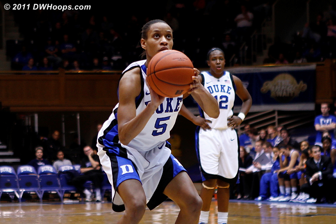 Jasmine Thomas went to the line and put Duke up three, 44-41.  - Duke Tags: #5 Jasmine Thomas 