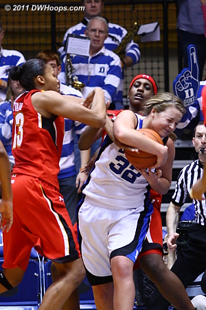 After another fruitless Maryland try, Liston grabs the rebound and is fouled.  - Duke Tags: #32 Tricia Liston 