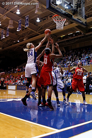 Kathleen Scheer tries to rebound her own miss.  