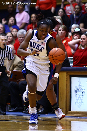 Chelsea Gray turns over Kim Rodgers with 54 ticks left.  - Duke Tags: #12 Chelsea Gray 