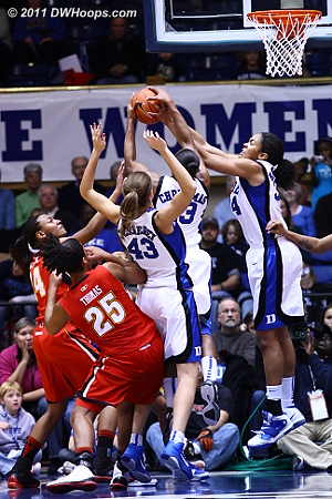 The rebounding battle was pretty even in the first half.  