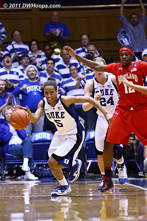 In the last two minutes it's no surprise that the ball went right to Jasmine Thomas.  - Duke Tags: #5 Jasmine Thomas 