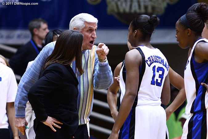 Assistant Al Brown has some heated instructions for Karima Christmas  - Duke Tags: Al Brown 