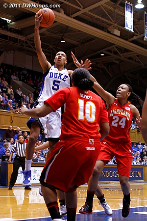 Jasmine Thomas scored Duke's second basket for a 4-0 lead.  - Duke Tags: #5 Jasmine Thomas 