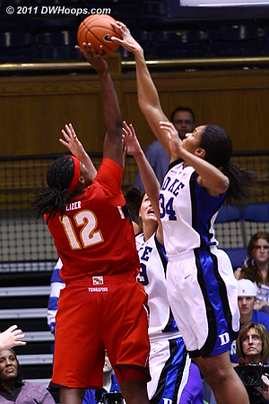 This isn't a block for Krystal -- Kizer had just been fouled by Peters.  - Duke Tags: #34 Krystal Thomas 