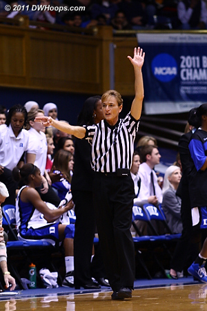 Dee Kantner calls for a media timeout.  