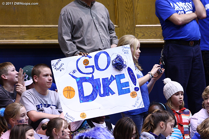 There were lots of great signs in the stands tonight and an enthusiastic crowd  - Duke Tags: Fans 