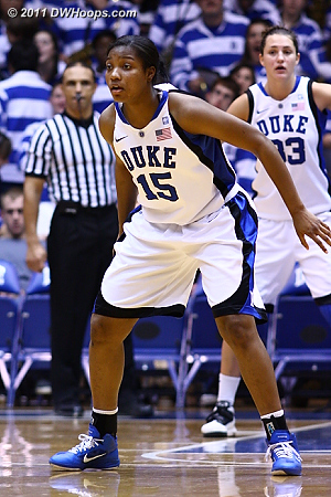 Richa Jackson back on the home floor after missing about a month with a shoulder injury  - Duke Tags: #15 Richa Jackson 