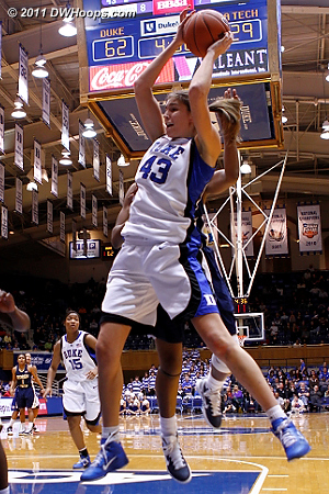 Allison Vernerey grabs a tough pass down low.  - Duke Tags: #43 Allison Vernerey 