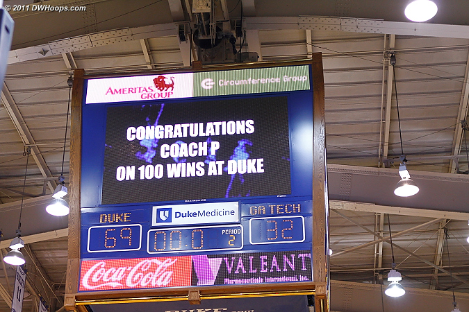 Coach P wins #100 at Duke