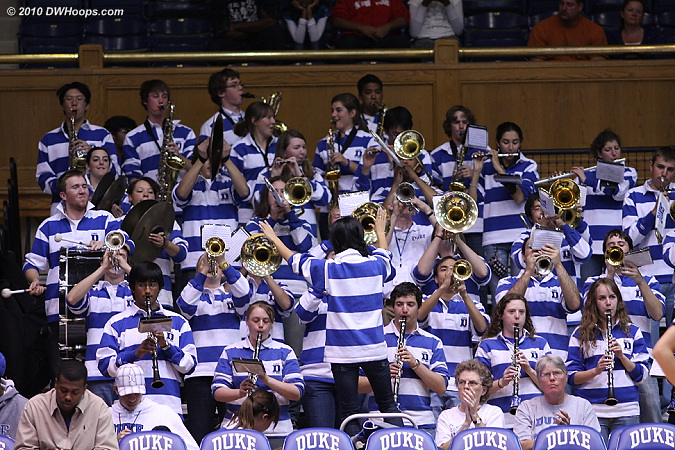 The Duke Pep Band still going strong after a long day -- in their marching incarnation they performed at the Duke / Boston College football game, honoring their senior members.  - Duke Tags: Duke Pep Band 