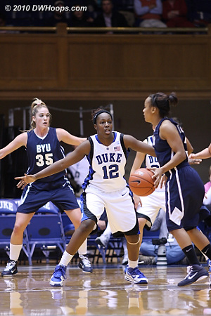 Chelsea Gray on defense.  - Duke Tags: #12 Chelsea Gray 