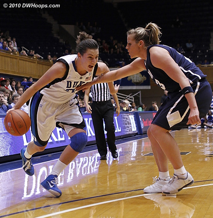 The ever-intense Haley Peters drives.