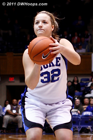 Liston on the stripe, her free throw to be erased by a Duke lane violation  - Duke Tags: #32 Tricia Liston 