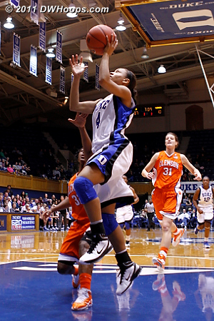 Chloe Wells converts a fast break layup  - Duke Tags: #4 Chloe Wells 