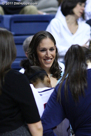 Rebecca Lobo was virtually a part of the happy UConn huddle at the under 8:00 media time out.  Huskies up 26-4.  