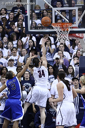 A wide open lane to the basket for Kelly Faris  