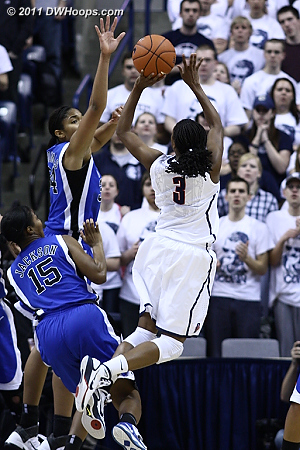Richa Jackson trips up Tiffany Hayes  - Duke Tags: #15 Richa Jackson 