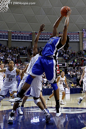 Karima Christmas grabs an offensive rebound  - Duke Tags: #13 Karima Christmas 
