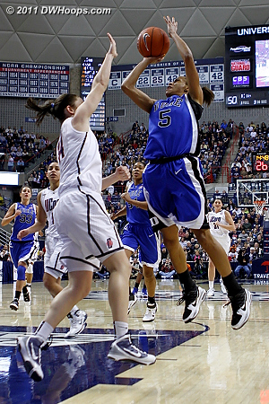 Jas goes coast-to-coast but comes up empty, another missed layup.  - Duke Tags: #5 Jasmine Thomas 